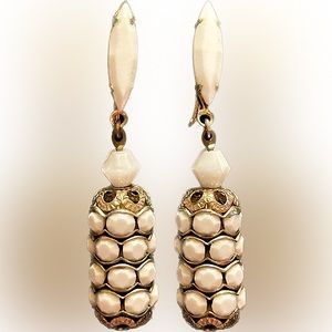 Vintage Lewis Segal of California milk glass earrings